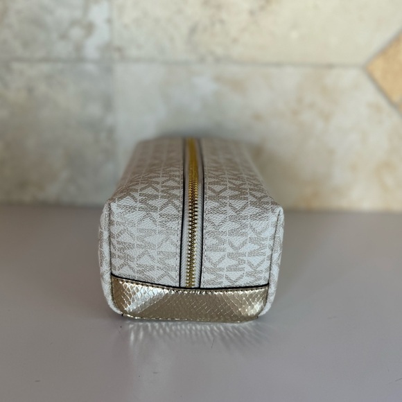 Michael Kors Jet Set Travel Cosmetic Case Travel Pouch MK Pale Gold Multi - Picture 4 of 13
